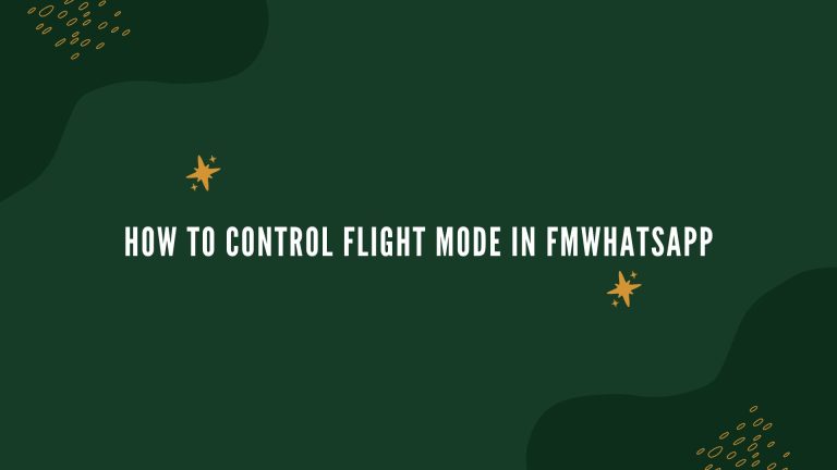 How To Control Flight Mode In FmWhatsApp